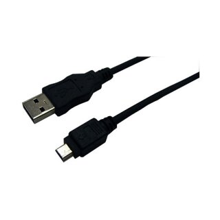 USB 2.0 cable, USB-A/M to Mini-USB/M, black, 3 m