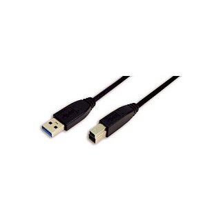 USB 3.0 cable, USB-A/M to USB-B/M, black, 3 m