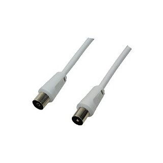 TV coaxial cable, IEC /M to IEC /F, CCS, >85 dB, white, 2.5 m