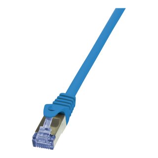 Patch Cable Cat.6A S/FTP blue 0,25m, PrimeLine