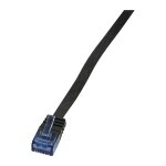 Patch cable flat Cat.5e U/UTP, black, 5,0m