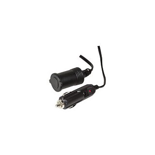 Power cable extension for cigarette lighter, M/F, (12 V/60 W), black, 2 m