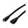 USB 2.0 cable, Micro-USB/M to Micro-USB/F, black, 3 m