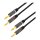 Audio cable, 2x2 Banana-plug, metal, black, 3 m