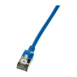 Patch cable Cat.6A TPE SlimLine blue 0,5m