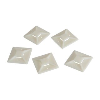Cable tie mounts, ABS, 100 Stk., transp., self-adhesive, 40x40 mm