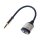 Audio cable, 3.5 mm 3-pin/M to 2x 3.5 mm/F, metal, blue, 0.18 m