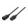 Power cable extension, IEC C14 to IEC C13, black, 3 m
