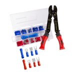 Universal crimping pliers for insulated terminals, with...