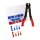 Universal crimping pliers for insulated terminals, with crimp assortment