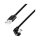 USB 2.0 Type-C gaming cable, C/M 180° to A/M, 480 Mbps, 60W, alu, black, 3 m