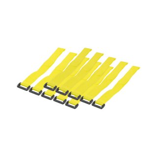 Logilink Cable tie (Hook and Loop), PA66, 10 pcs., yellow, W: 20 mm, L: 300 mm