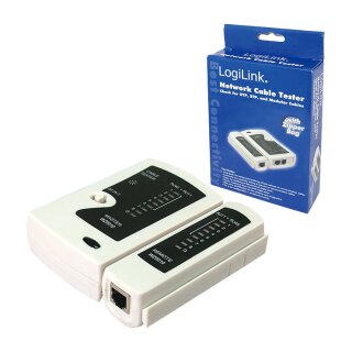 Logilink Cable Tester RJ11, RJ12 & RJ45, with remote unit