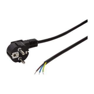 Logilink Power cable, CEE 7/7 (90°) to open End, black, 1.5 m