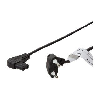 Logilink Power cable, CEE 7/16 (90°) to IEC C7 (90°), black, 0.75 m