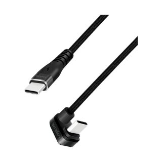 Logilink USB 2.0 Type-C gaming cable, C/M 180° to C/M, 480 Mbps, 60W, alu, black, 2 m