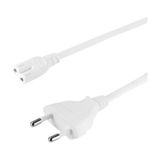 Logilink Power cable, CEE 7/16 to IEC C7, white, 1.8 m