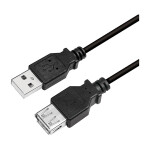 Logilink USB 2.0 cable, USB-A/M to USB-A/F, black, 2 m