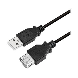 Logilink USB 2.0 cable, USB-A/M to USB-A/F, black, 3 m