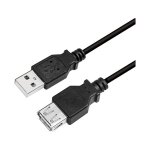 Logilink USB 2.0 cable, USB-A/M to USB-A/F, black, 3 m