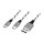 Logilink USB 2.0 cable, USB-A/M to Micro-USB + USB-C, white/black, 1.2 m