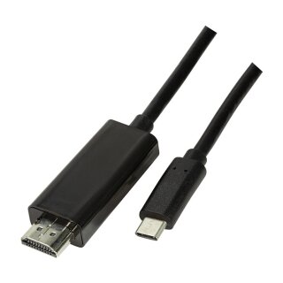 Logilink USB Type-C cable, C/M to HDMI-A/M, 4K/60 Hz, black, 3 m