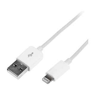 Logilink Lightning cable, Apple 8-pin/M to USB-A/M, MFI, white, 1 m