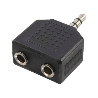 Logilink Audio adapter, 3.5 mm 3-pin/M to 2x 3.5 mm 3-pin/F, black