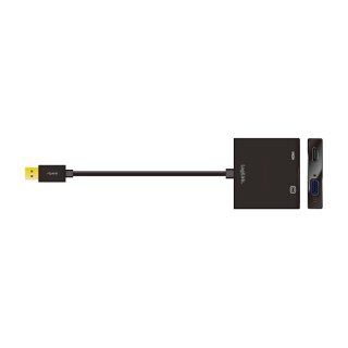 Logilink USB 3.0 adapter, A/M to HDMI-A/F + VGA/F, 1080p/60 Hz, black, 0.15 m