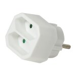 Logilink Adapter With 2 Euro Sockets, white