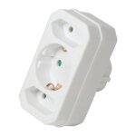 Logilink Adapter With 2 Euro + 1x Safety Socket, white