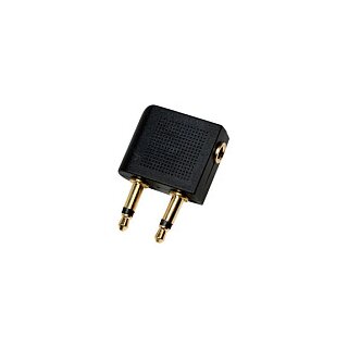 Logilink Audio adapter, 2x 3.5 mm 2-pin/M to 3.5 mm 3-pin/F, 90° angled, black