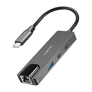 Logilink USB 3.2 Gen1 Hub, 3-port , with 2.5G Gigabit Ethernet adapter