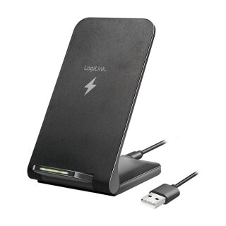 Logilink Wireless Quick Charging Stand 15 W, twin coil, black