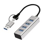 Logilink USB 3.1 Hub, 4-port, USB-A+C, aluminum, grey