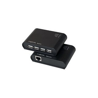 Logilink USB 2.0 Cat.5 extender, 50 m incl. 4-port Hub, black