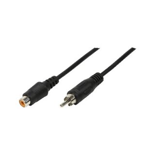 Logilink Audio cable, RCA/M to RCA/F, black, 10 m