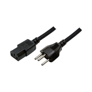 Logilink Power cable, SEV1011 (CH) to IEC C13, black, 1.8 m