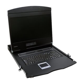 KVM Console with 19" LCD Screen, VGA, German keyboard layout