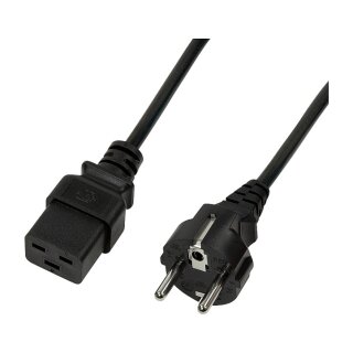 Logilink Power cable, CEE 7/7 to IEC C19, black, 1 m