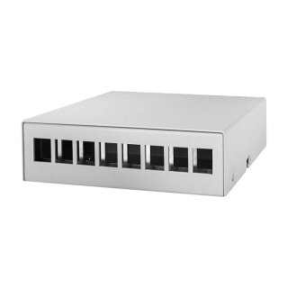 Logilink Consolidation point box 8-port, desk/wall/rail mounting, grey