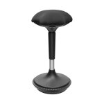 Height adjustable wobble stool for sit-stand desk