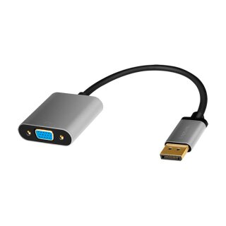 Logilink DisplayPort adapter,DP/M to VGA/F,1080p/60Hz, alu, black/grey, 0.15 m