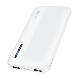 Logilink Mobile Power Bank, LiPo, 10.000 mAh, USB-C in/out, white