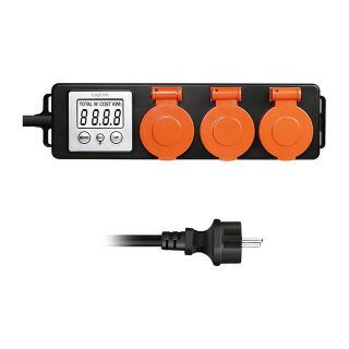 Logilink Energy Cost Meter, 3 sockets, outdoor
