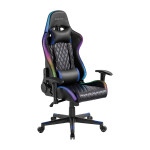 Gaming Chair, w/ lumbar support, RGB lights, black/blue