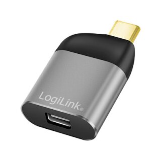 Logilink USB 3.2 Gen2 Type-C adapter, C/M to mDP/F, 8K/60 Hz, alu, black/grey
