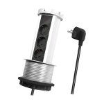 Logilink Outlet strip, 3 safety sockets, pop-up, 100mm