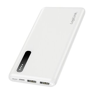 Logilink Mobile Power Bank, LiPo, 8.000 mAh, white