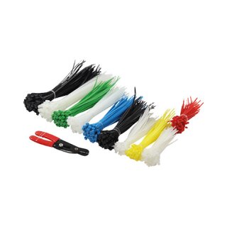 Logilink LogiLink Kabelbinder-Set, sortiert, Nylon, Inhalt: 600 Stck bestehend aus 5 Kabelbinderlngen & Abisolierzange: (KAB0019)